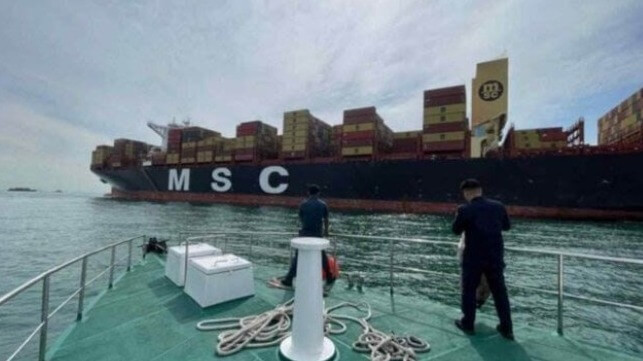 MSC containership aground