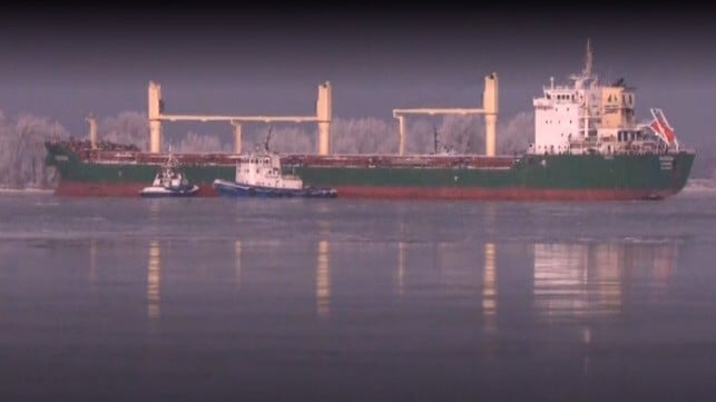 ship aground in St. Lawrence River