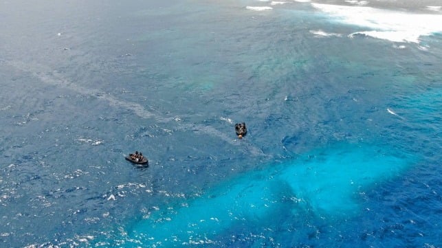 Wreck site of HMNZS Manawanui off Samoa, October 2024 (NZDF)