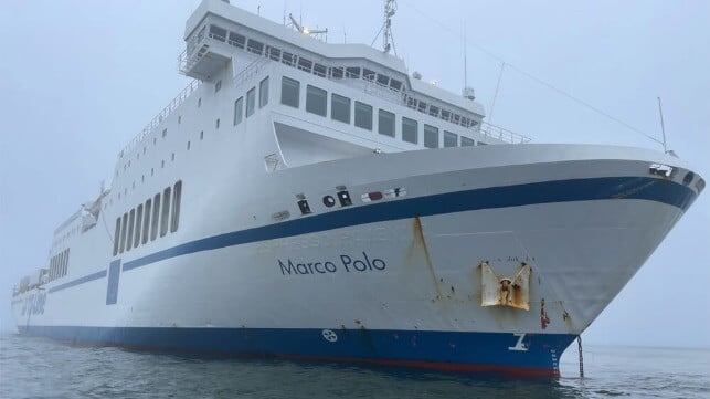 ferry Marco Polo aground