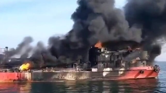 tanker hit by missile in Black Sea