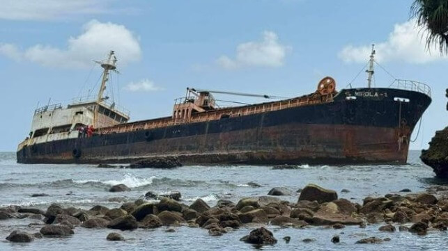 cargo ship aground