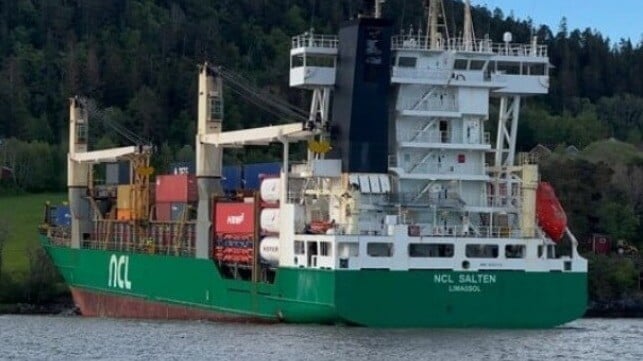 containership being towed