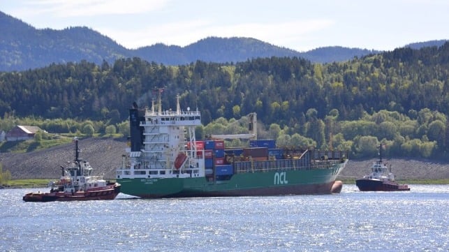 containership refloated