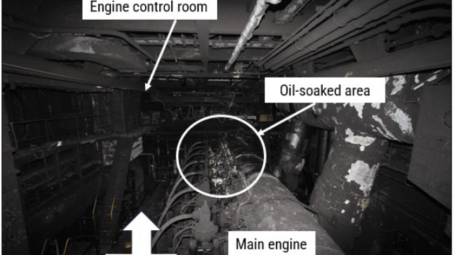 Burned engine room