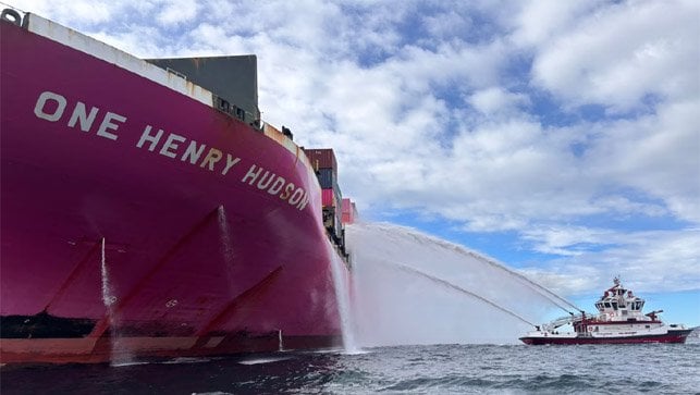 cooling containership fire