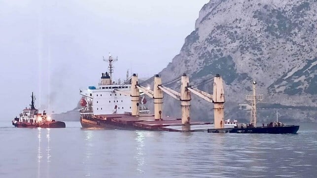 bulker sunk off Gibraltar