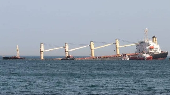 Gibraltar to sink wrecked bulker