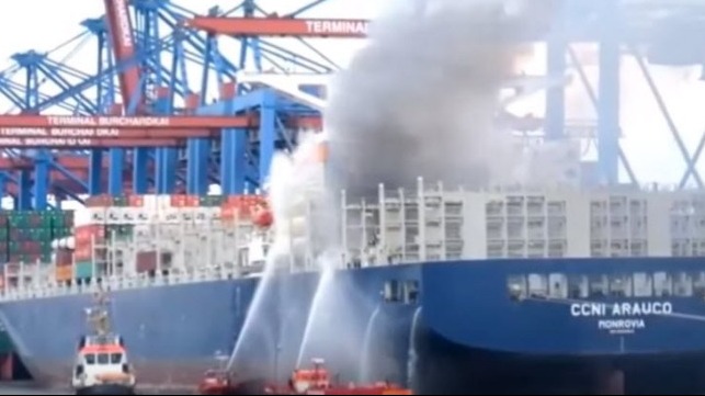 container ship fire