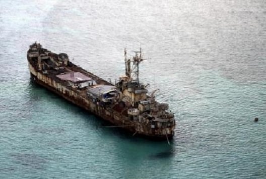 grounded Philippine warship