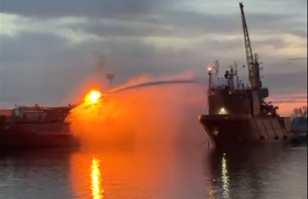 firefight on LPG carrier Ukraine 