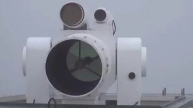 A Chinese PLA Navy laser weapon system in modular configuration (PLAN / state media)