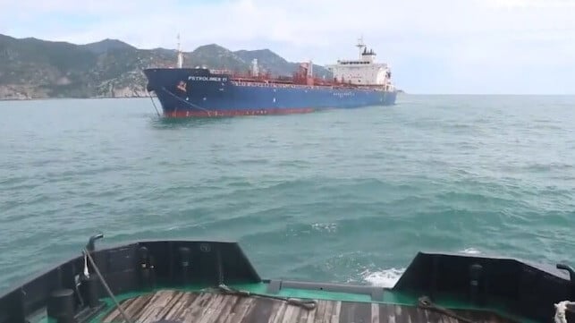 tanker being towed