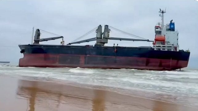 cargo ship aground in Turkey