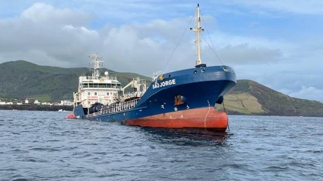 tanker breaches hull grounding in the Azores 