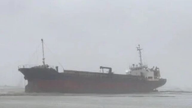 grounded ship in typhoon