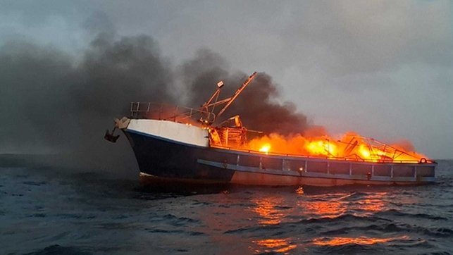 fishing boat fire rescue