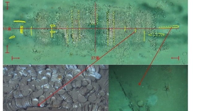 The No.1 shipwreck off Sanya, Hainan, showing cargo of porcelain (National Cultural Heritage Administration)