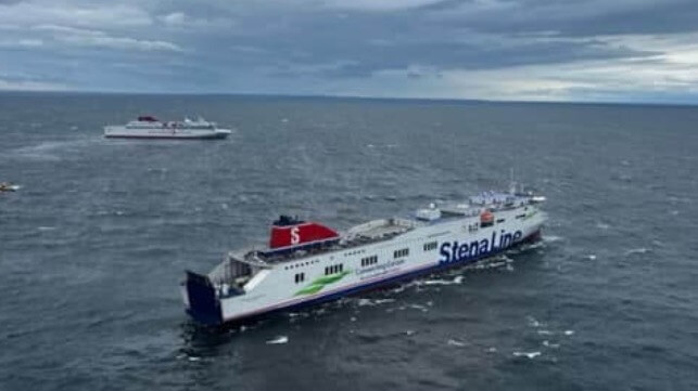 Stena Scandia drifting after fire in Baltic