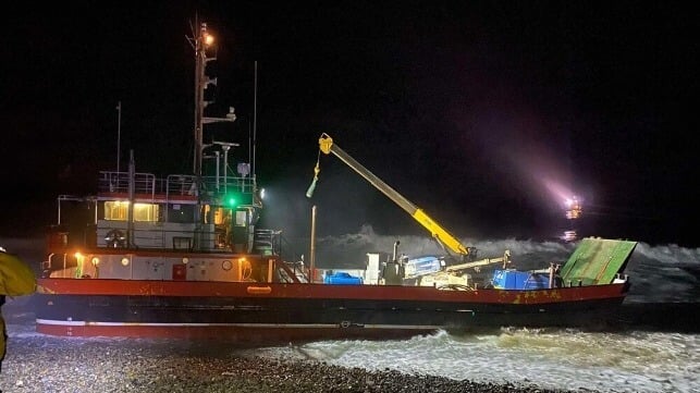 Terramare aground on Wednesday night (St Davids RNLI)