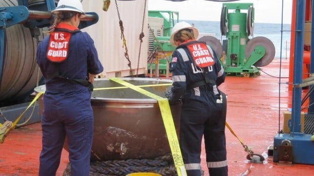 A piece of the Titan recovered from the North Atlantic (USCG)