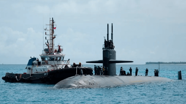 USS Helena makes a stopover at the strategic U.S. naval base on Diego Garcia (USN file image)