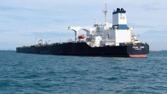 tanker aground in Singapore Strait