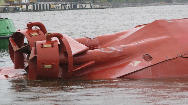 Photo: Lithuanian Transport Safety Administration - Capsized tug Barta