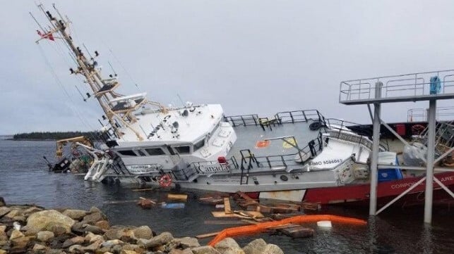 vandalized coast guard vessel submerged 