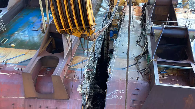 Three Months In, Salvors Complete Third Cut Through Hull of Golden Ray