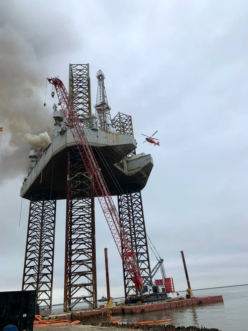 U.S. Coast Guard Rescues Nine from Burning Rig in Texas