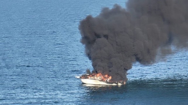 burning boat