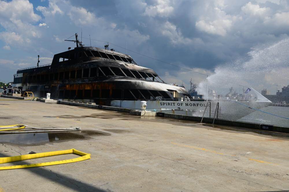 Photos: Fire Burns Through Excursion Boat Spirit of Norfolk