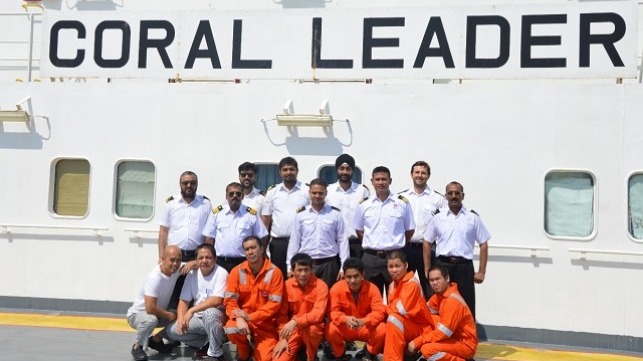 Master of the Coral Leader, Captaim Monish Nesaraj, and his crew