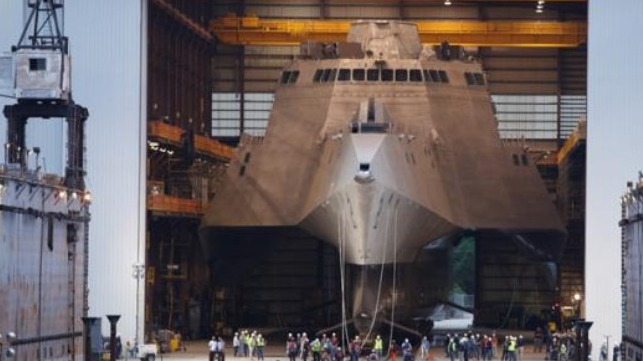 Independence class LCS rolls out at Austal USA shipyard (Austal)