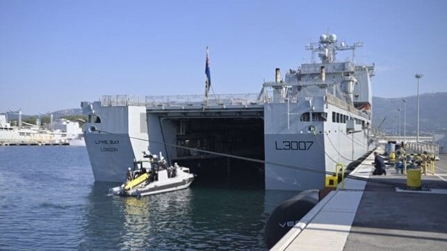UK naval vessel Lyme Bay