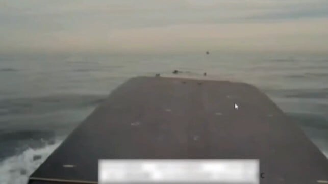 A Russian "Skorlupa" naval drone in trials (KVN)