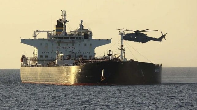 Royal Navy boards tanker