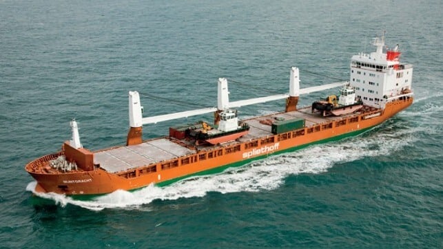 cargo ship at sea