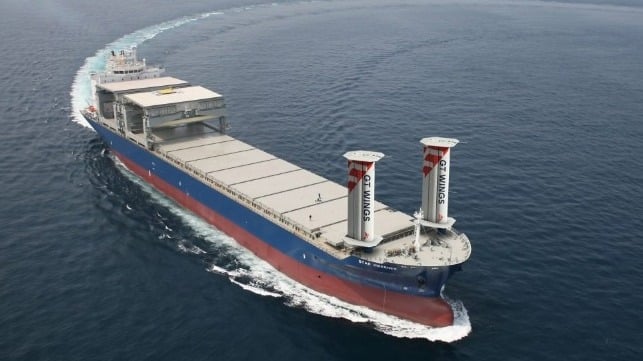 general cargo ship with wind assisted propulsion