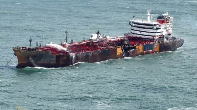 fire damaged tanker Stena Immaculate
