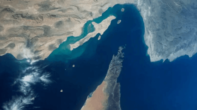 Calm from above: the Strait of Hormuz from the International Space Station (NASA)