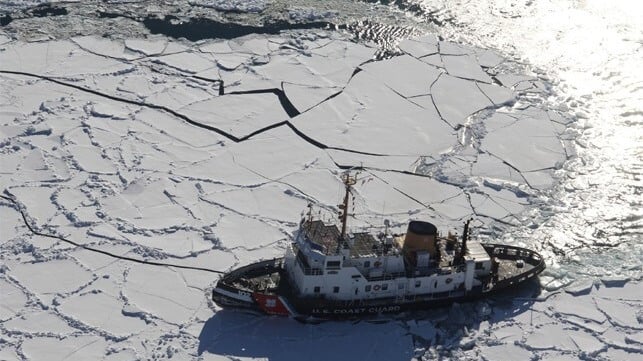 USCG ice breaker on Great Lakes