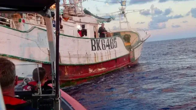 A foreign-flag fishing vessel off Palau (USCG file image)