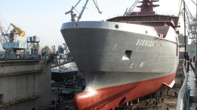 Voyevoda under construction (Yantar Shipbuilding / USC)