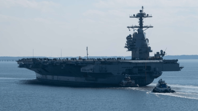 The future USS John F. Kennedy on builder's trials (USN file image)