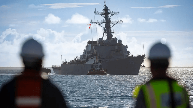 A U.S. Navy destroyer calls at the naval base at Diego Garcia, British Indian Ocean Territory (USN file image)