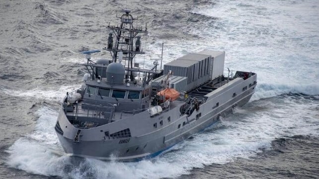 The prototype unmanned arsenal ship: USV Ranger, seen at RIMPAC 2022 (USN file image)