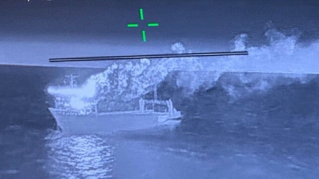 The rail ferry Slavyanin's wheelhouse burns, March 14 (HUR)