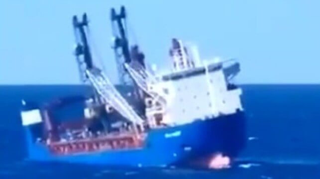 sinking Russian cargo ship